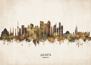 Jakarta Indonesia Cityscape Vintage
