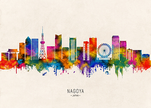 Nagoya Japan Skyline Beige
