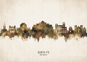 Santa Fe New Mexico Cityscape Vintage