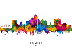Des Moines Iowa Skyline