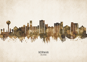 Norman Oklahoma Cityscape Vintage