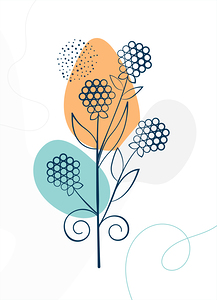 Flower and leaves poster. a