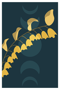 Botanical golden leaf. c