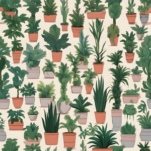 Set of houseplants