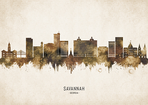 Savannah Georgia Cityscape Vintage
