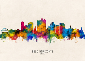 Belo Horizonte Brazil Skyline Beige