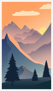 Modern flat mountains. c