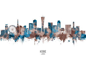 Kobe Japan Skyline Sepia