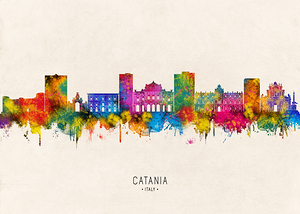 Catania Italy Skyline Beige