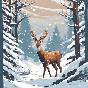 Winter forest landscape