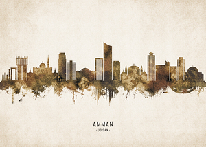 Amman Jordan Cityscape Vintage