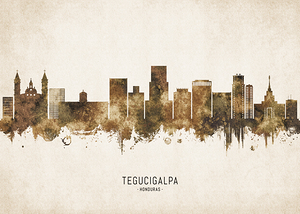 Tegucigalpa Honduras Cityscape Vintage
