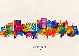 Anchorage Alaska Skyline Beige