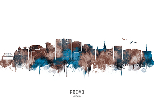 Provo Utah Skyline Sepia
