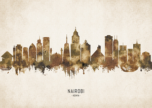 Nairobi Kenya Cityscape Vintage