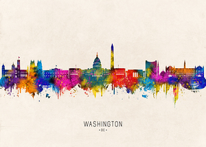 Washington D.C. USA Skyline Beige