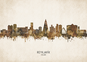 Reykjavik Iceland Cityscape Vintage