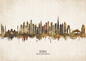Dubai UAE Cityscape Vintage