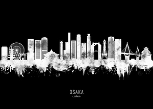 Osaka Japan BW