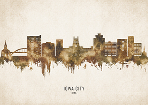Iowa City Iowa Cityscape Vintage