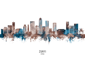 Zunyi China Skyline Sepia