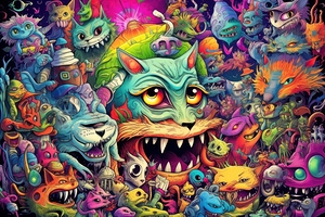 Psychedelic scary colors