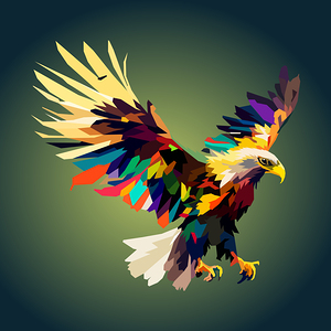 Flying eagle pop art