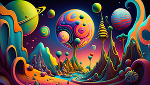 Psychedelic Space banner template