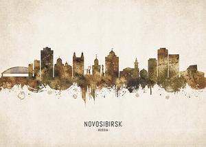 Novosibirsk Russia Cityscape Vintage