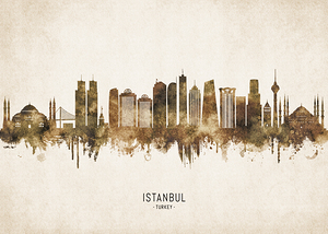 Istanbul Turkey Cityscape Vintage