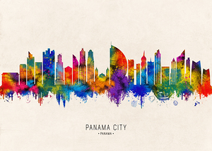 Panama City Panama Skyline Beige
