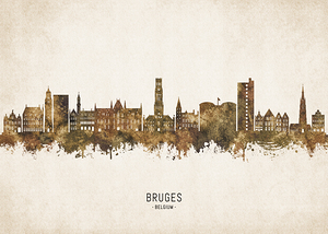 Bruges Belgium Cityscape Vintage