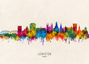 Lewiston Maine Skyline Beige