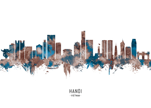 Hanoi Vietnam Skyline Sepia