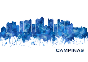 Campinas Brazil Skyline Blue