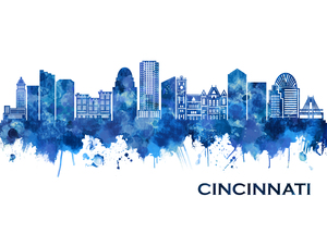 Cincinnati USA Skyline Blue