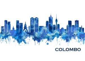 Colombo Sri Lanka Skyline Blue