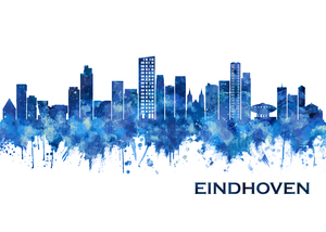 Eindhoven Netherlands Skyline Blue