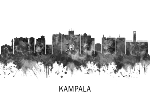 Kampala Uganda Skyline BW