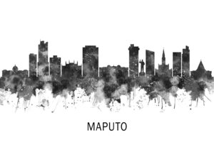 Maputo Mozambique Skyline BW