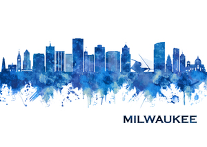 Milwaukee Wisconsin Skyline Blue