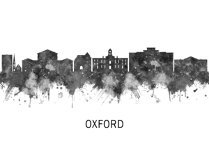 Oxford Mississippi Skyline BW