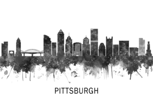 Pittsburgh Pennsylvania Skyline BW