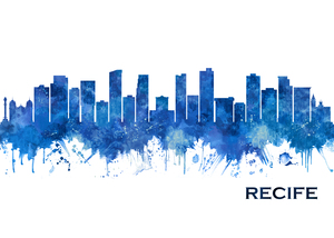 Recife Brazil Skyline Blue