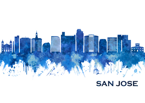 San Jose California Skyline Blue