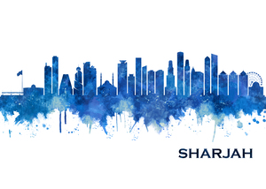 Sharjah UAE Skyline Blue