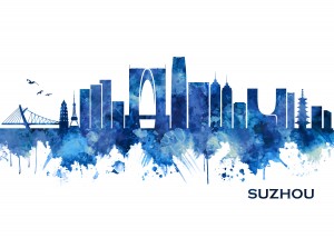Suzhou China Skyline Blue