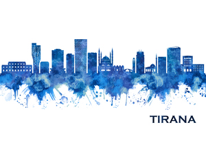 Tirana Albania Skyline Blue