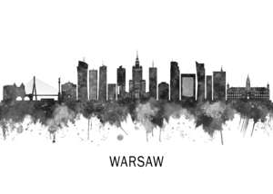 Warsaw Poland Skyline BW