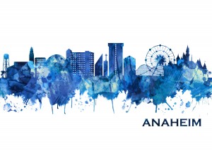 Anaheim California Skyline Blue